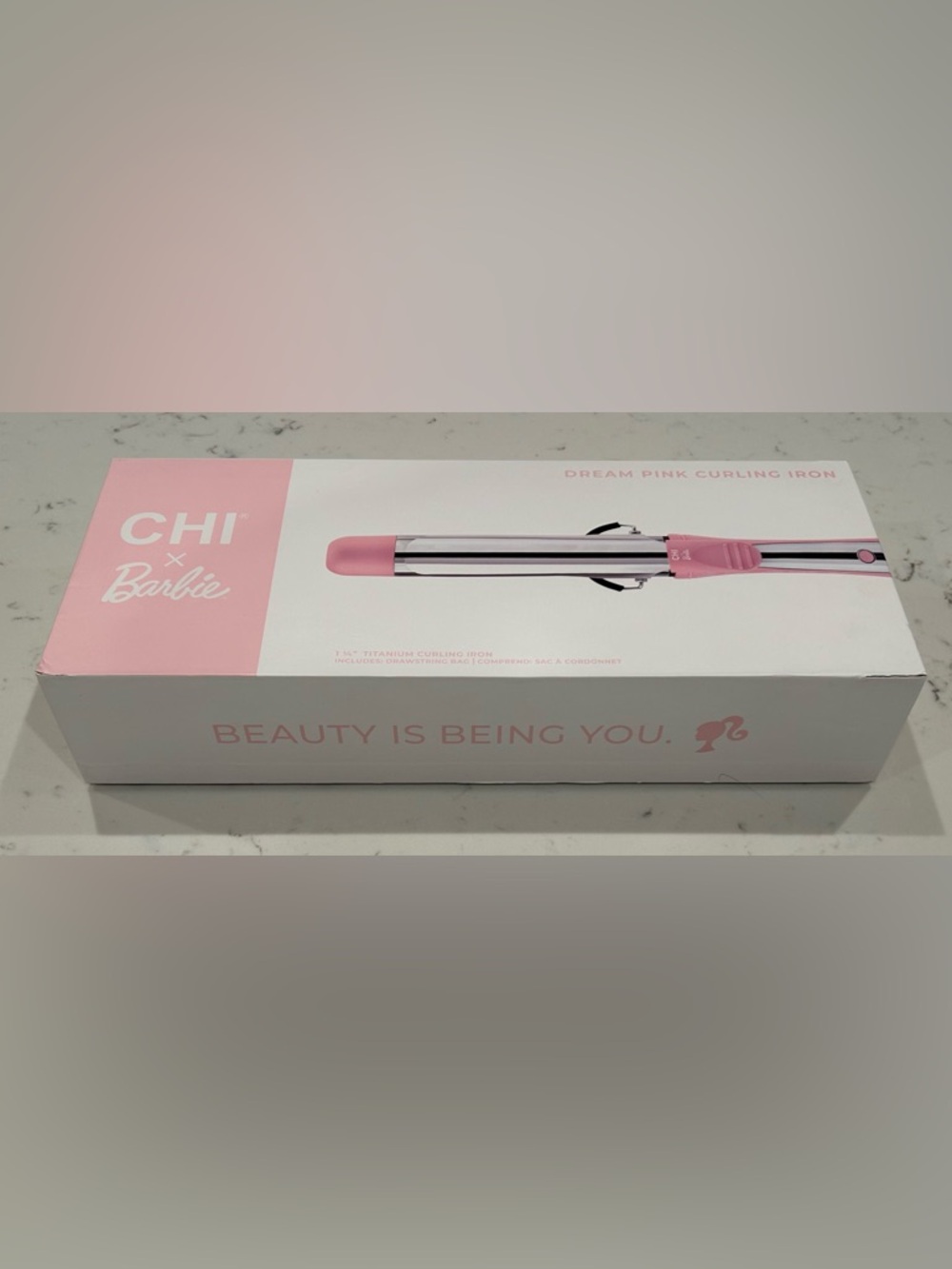 CHI x Barbie Dream Pink Curling Iron 1 1/4” Titanium - NEW Open Box